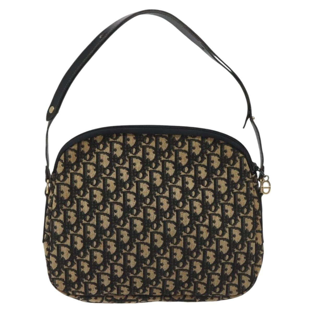 Christian Dior Trotter Shoulder Bag Canvas Black Canvas Bag ()