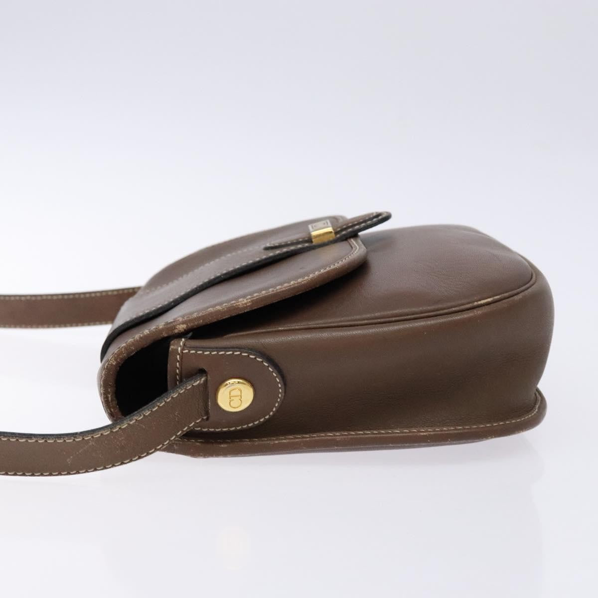 Christian Dior Cd Flap Shoulder Bag Leather Brown Leather Shoulder Bag Bag ()
