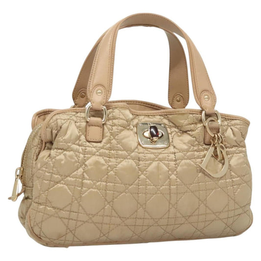 Christian Dior Charming Tote Cannage Quilt Nylon Beige Nylon Bag ()