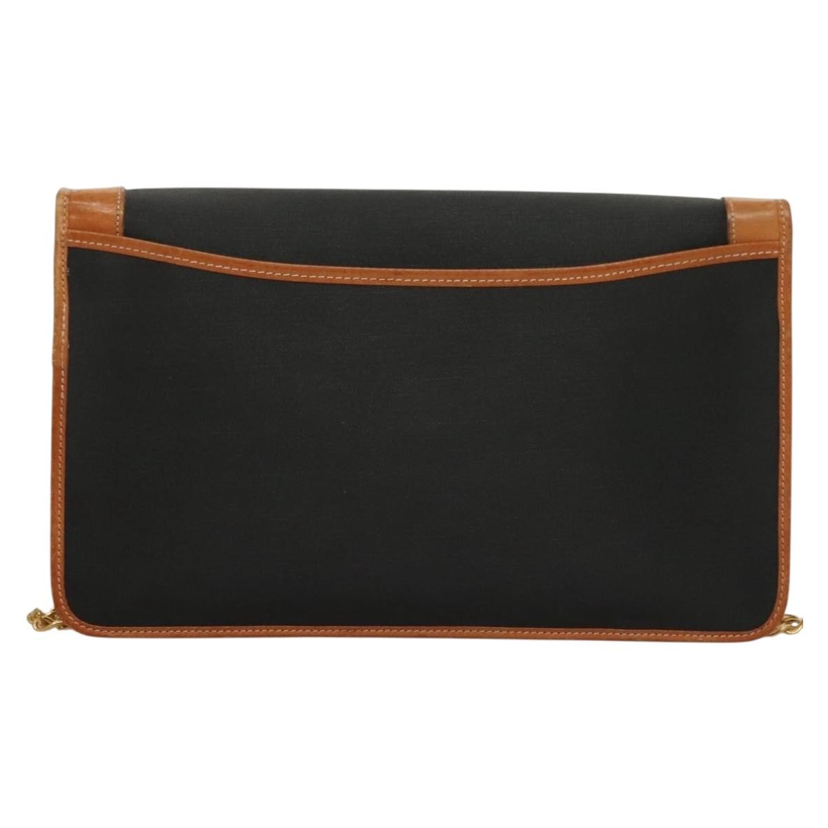 Christian Dior Cd Chain Flap Shoulder Bag Canvas Black Pvc Shoulder Bag Bag ()