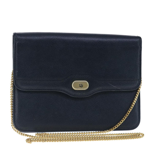 Christian Dior Cd Chain Flap Shoulder Bag Leather Navy Leather Shoulder Bag Bag ()