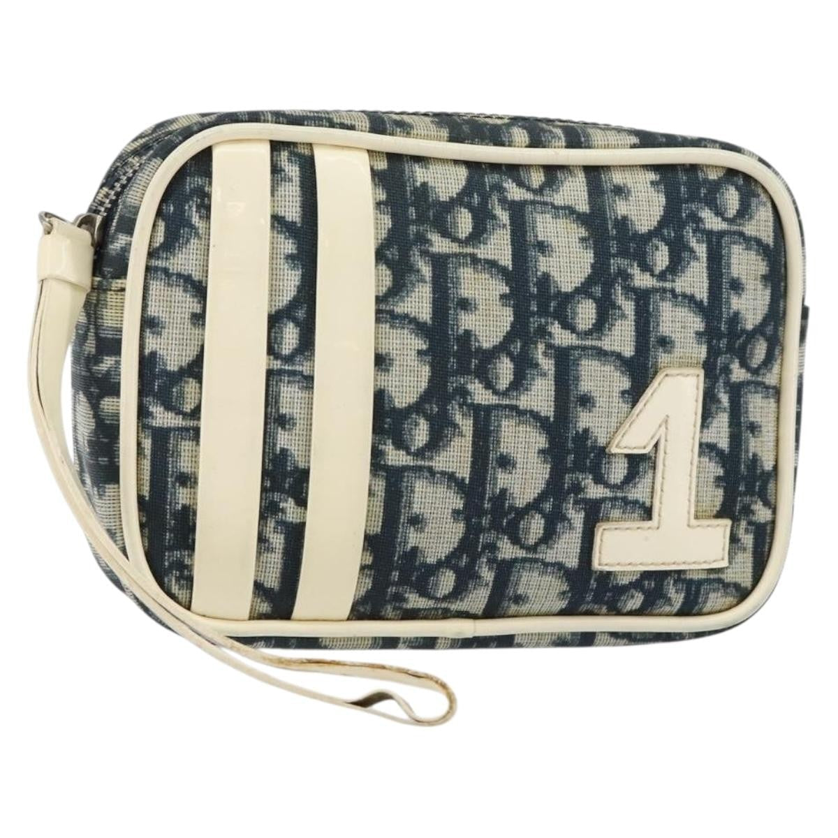 Christian Dior Trotter Pouch Diorissimo Canvas Navy Pvc Clutche & Pouche Bag ()