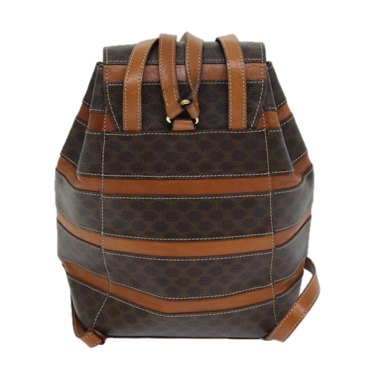 Luxury CELINE Macadam Canvas Backpack PVC Brown S1578