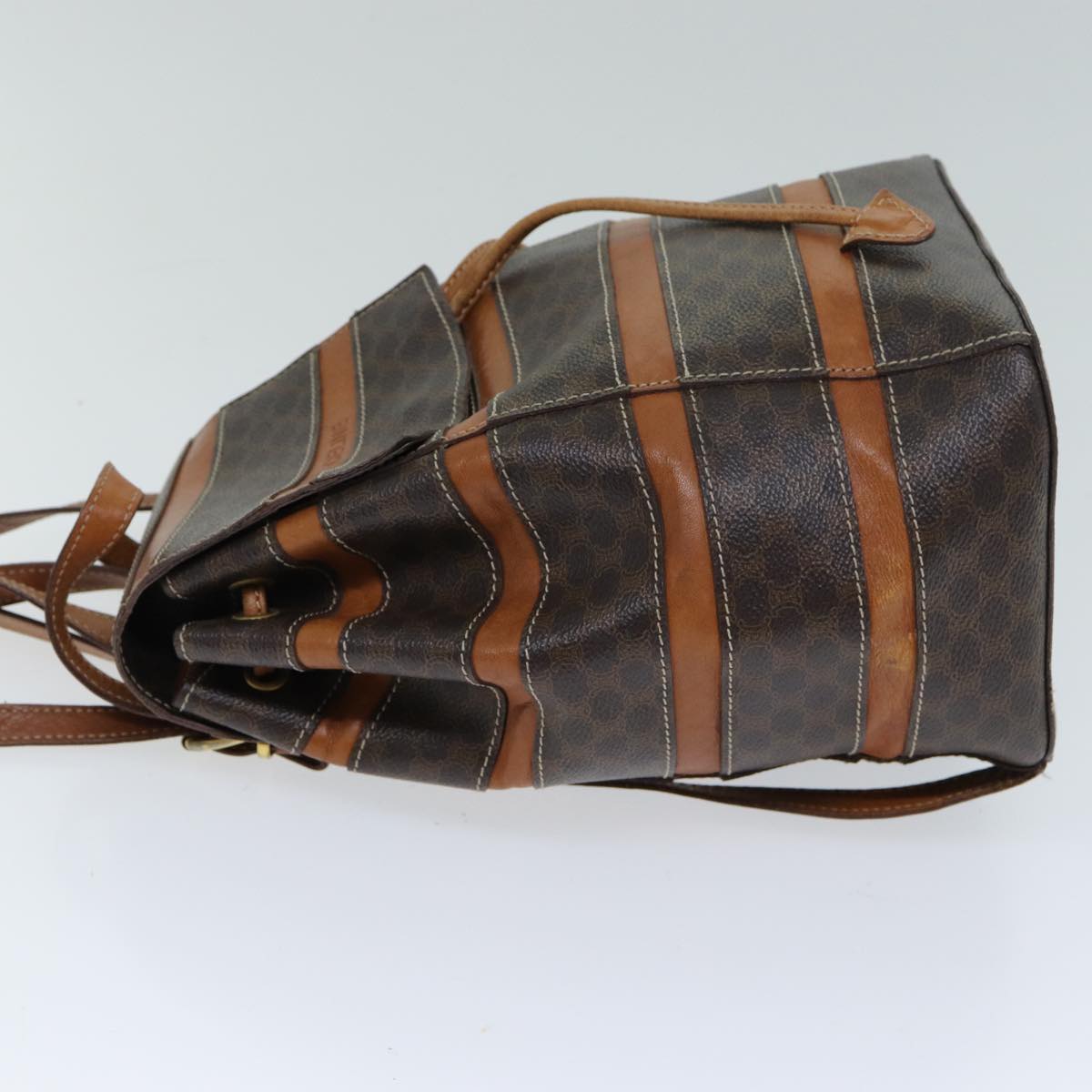 Luxury CELINE Macadam Canvas Backpack PVC Brown S1578