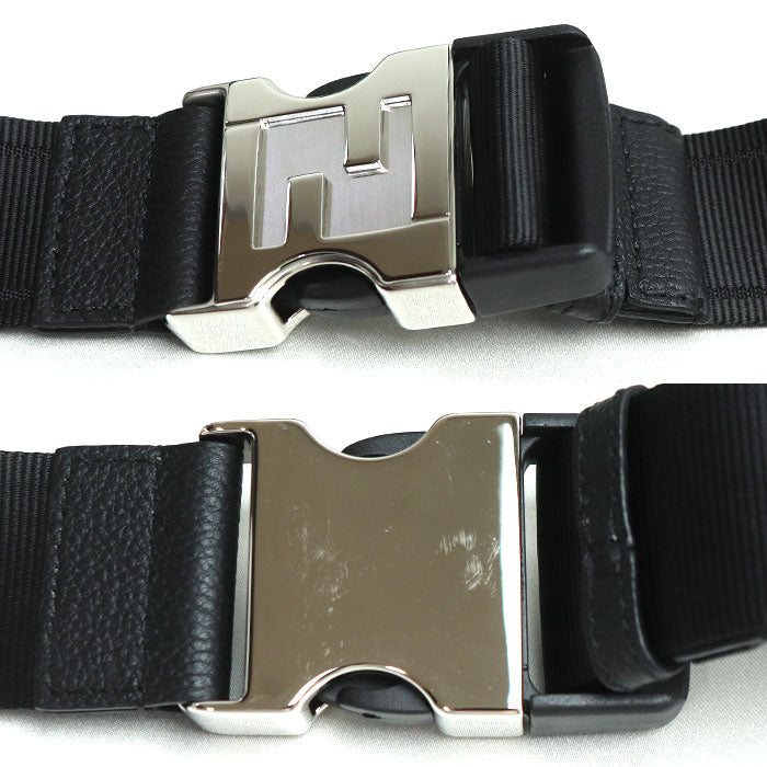 Fendi Shadow Diagonal Grained Leather Belt Bag