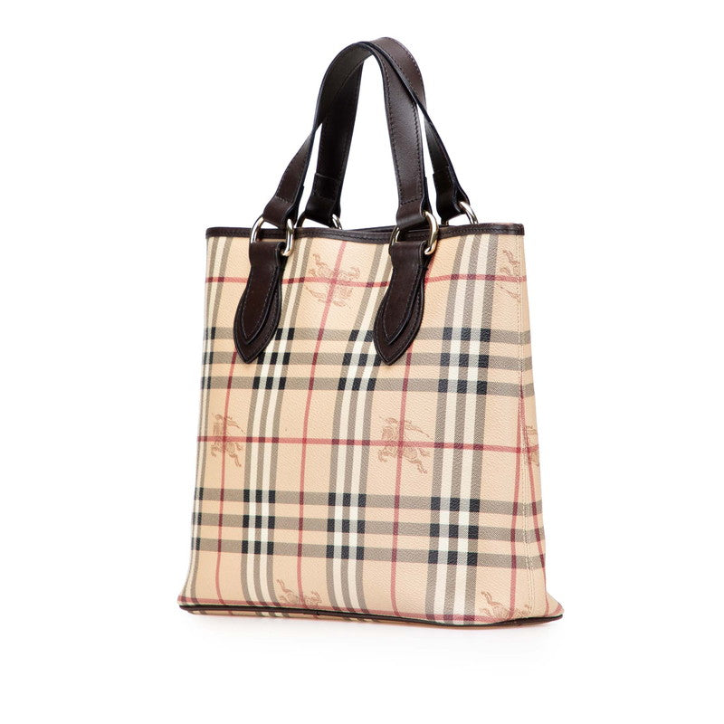 Burberry Nova Check Shadow Horse PVC Leather Tote Bag