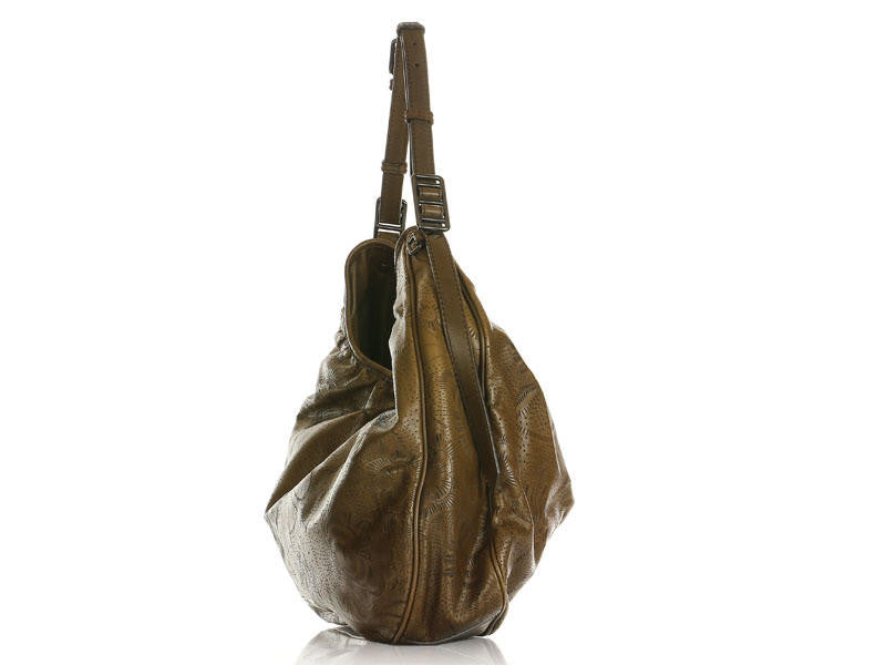 Burberry Brown Perforated Flowers Hobo