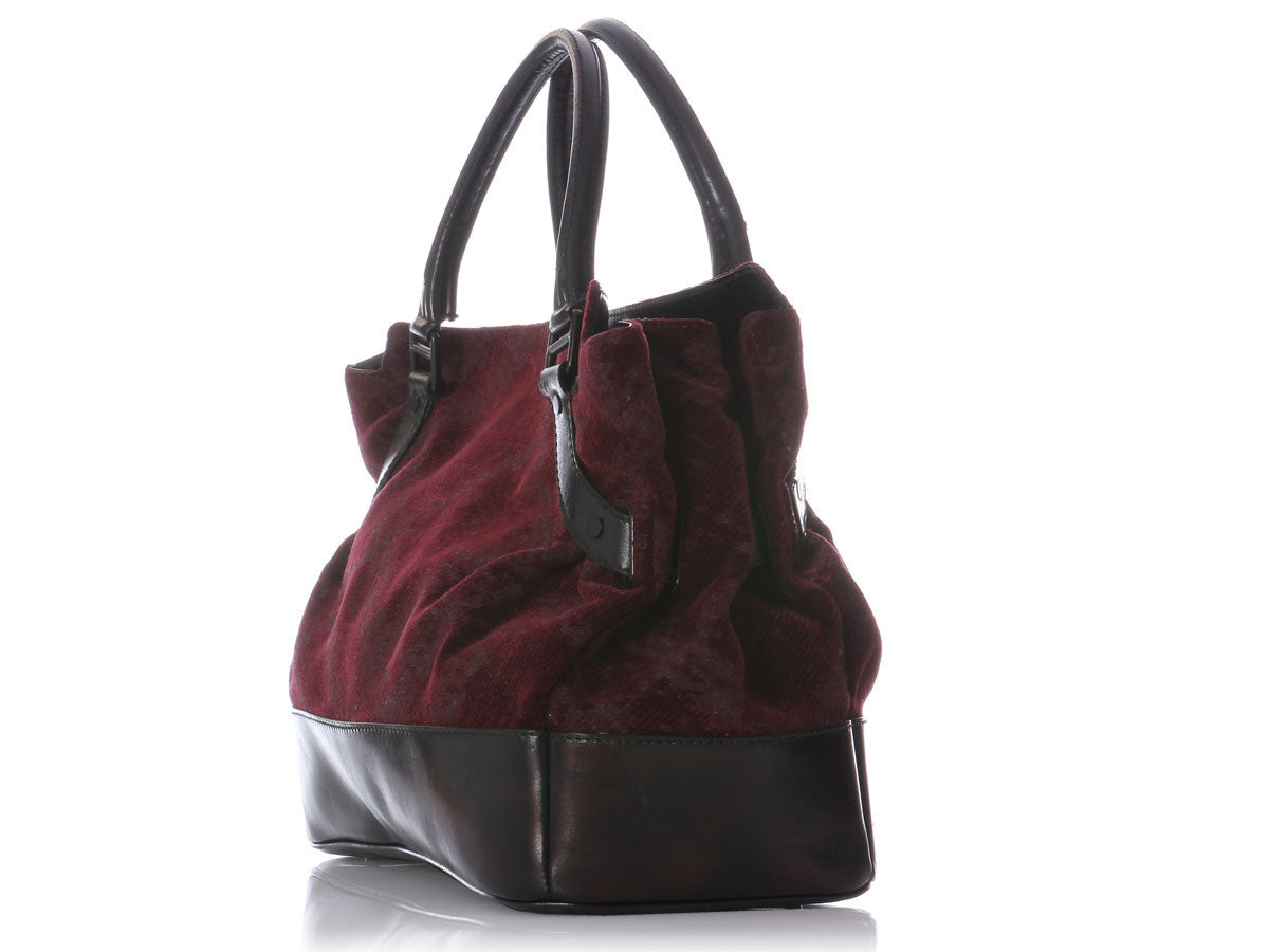 Burberry Burgundy Velvet Tote