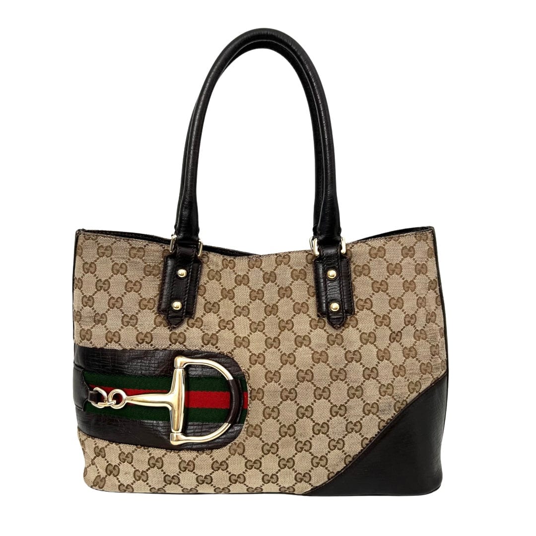 Gucci Leather Canvas Tote