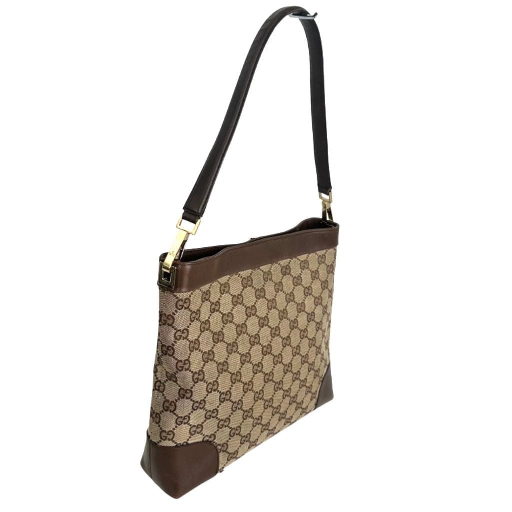 Gucci Leather Canvas Shoulder Bag