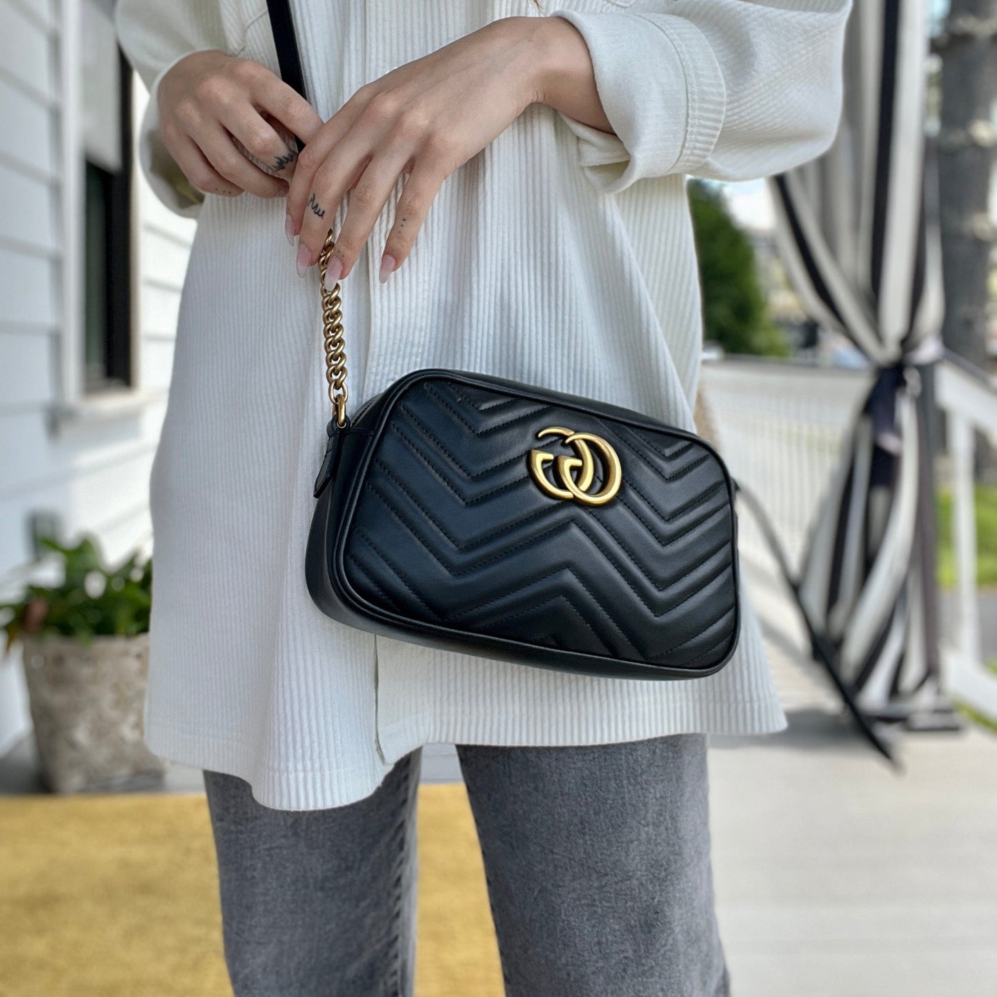 Gucci Chain Leather Crossbody