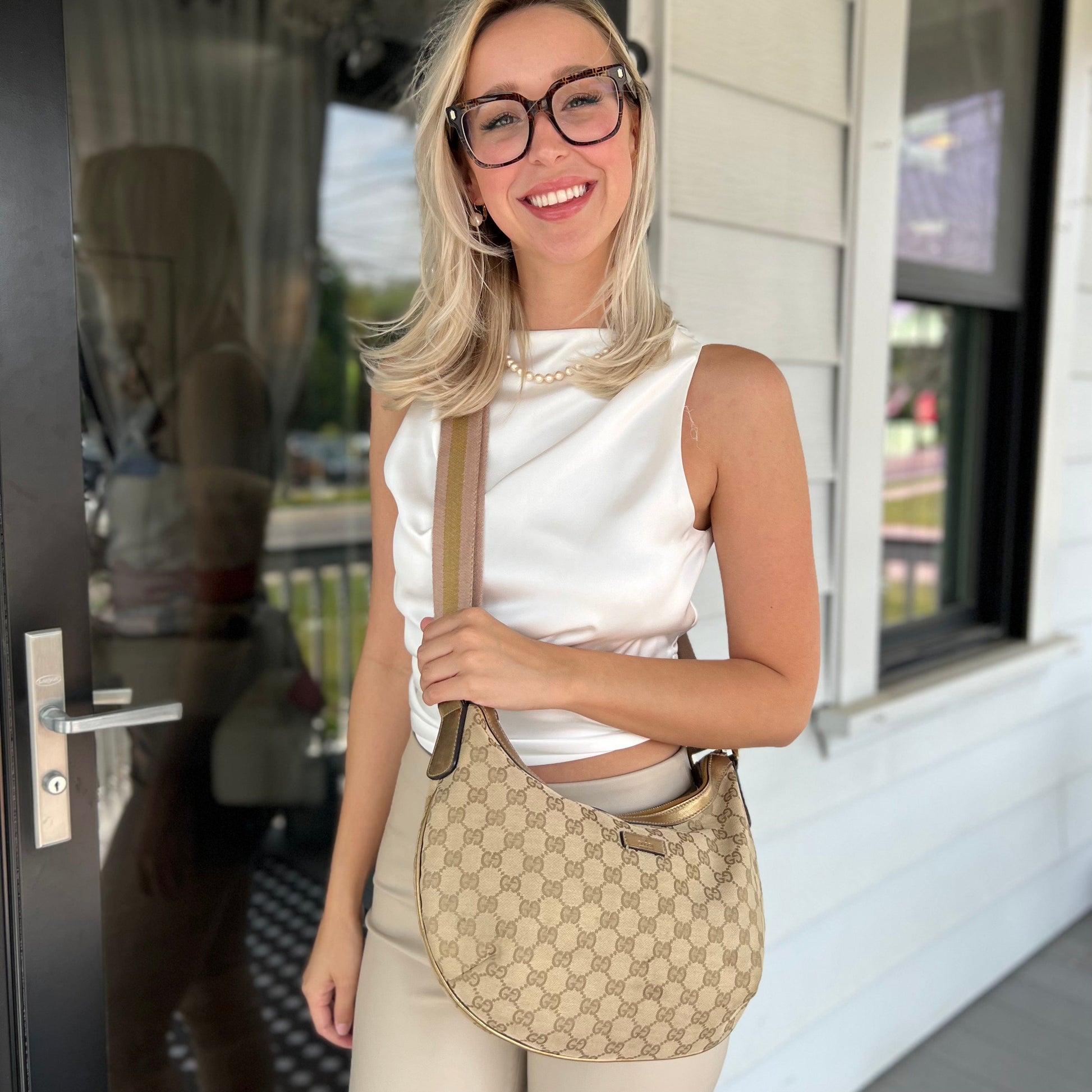 Gucci Leather Canvas Crossbody
