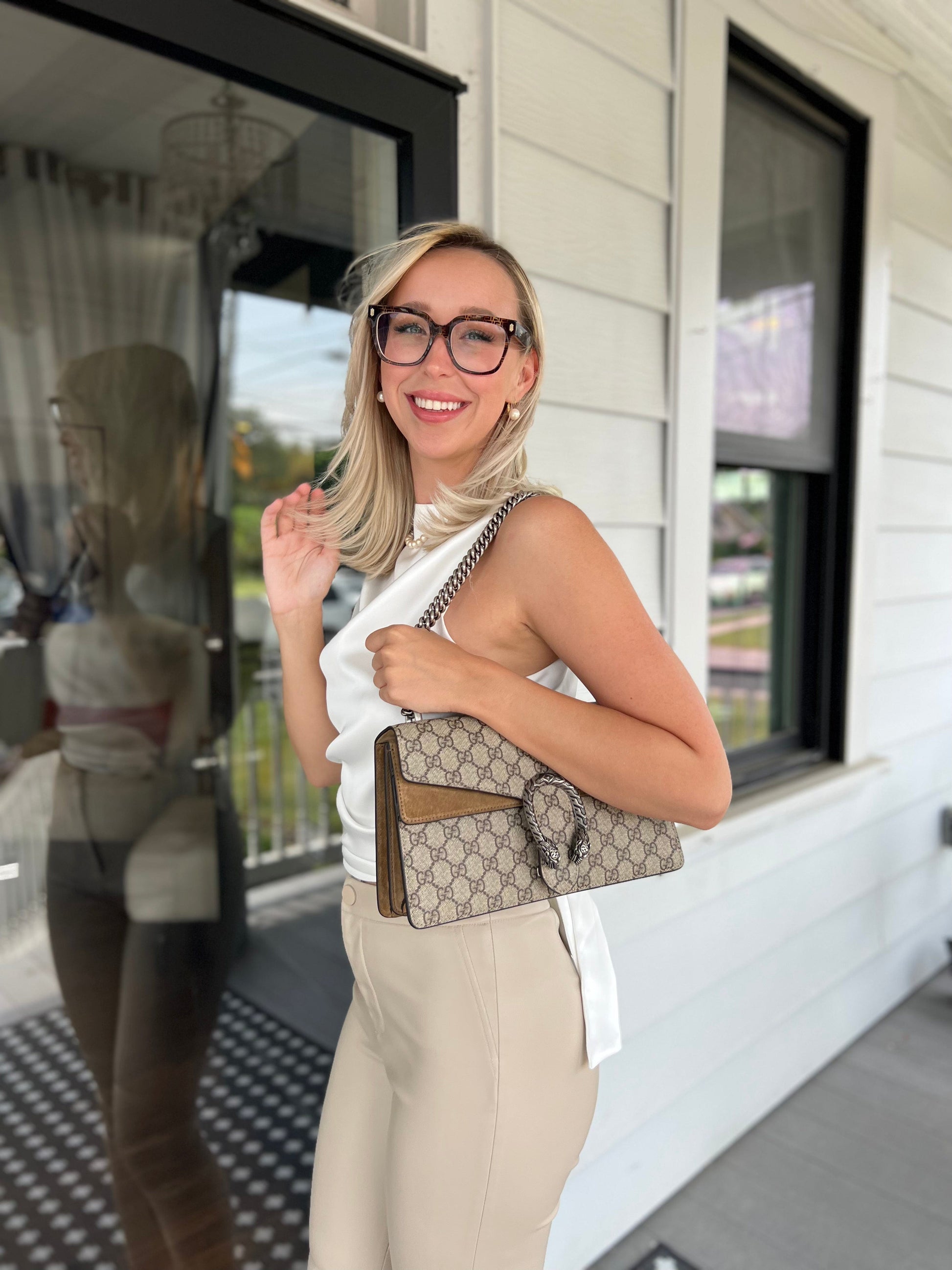 Gucci Chain Canvas Shoulder Bag