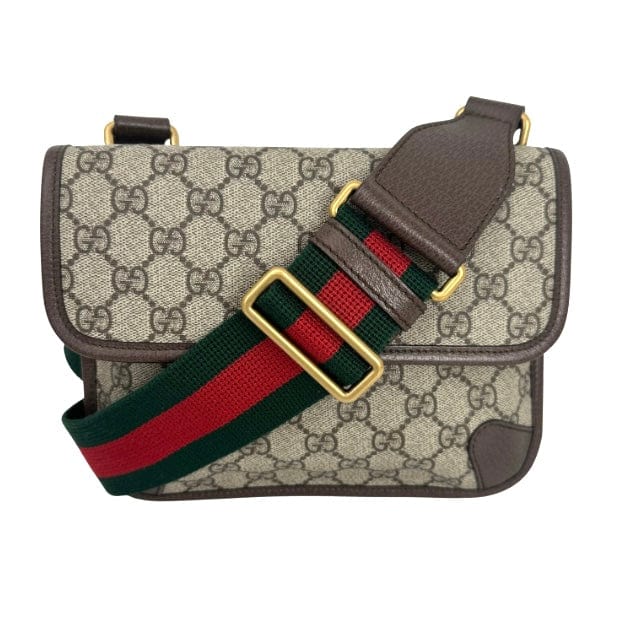 Gucci Monogram Leather Canvas Shoulder Bag