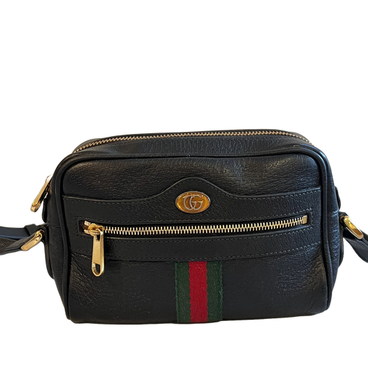 Gucci Ophidia Mini Shoulder Bag, Black Leather