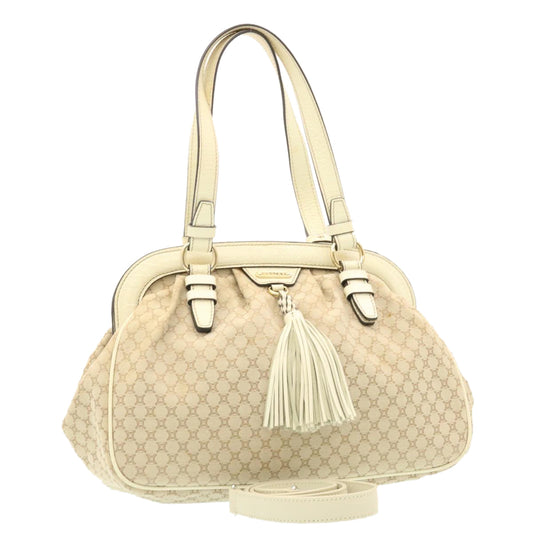 Luxury CELINE Macadam Canvas 2way Shoulder Bag Hand Bag Beige th2019