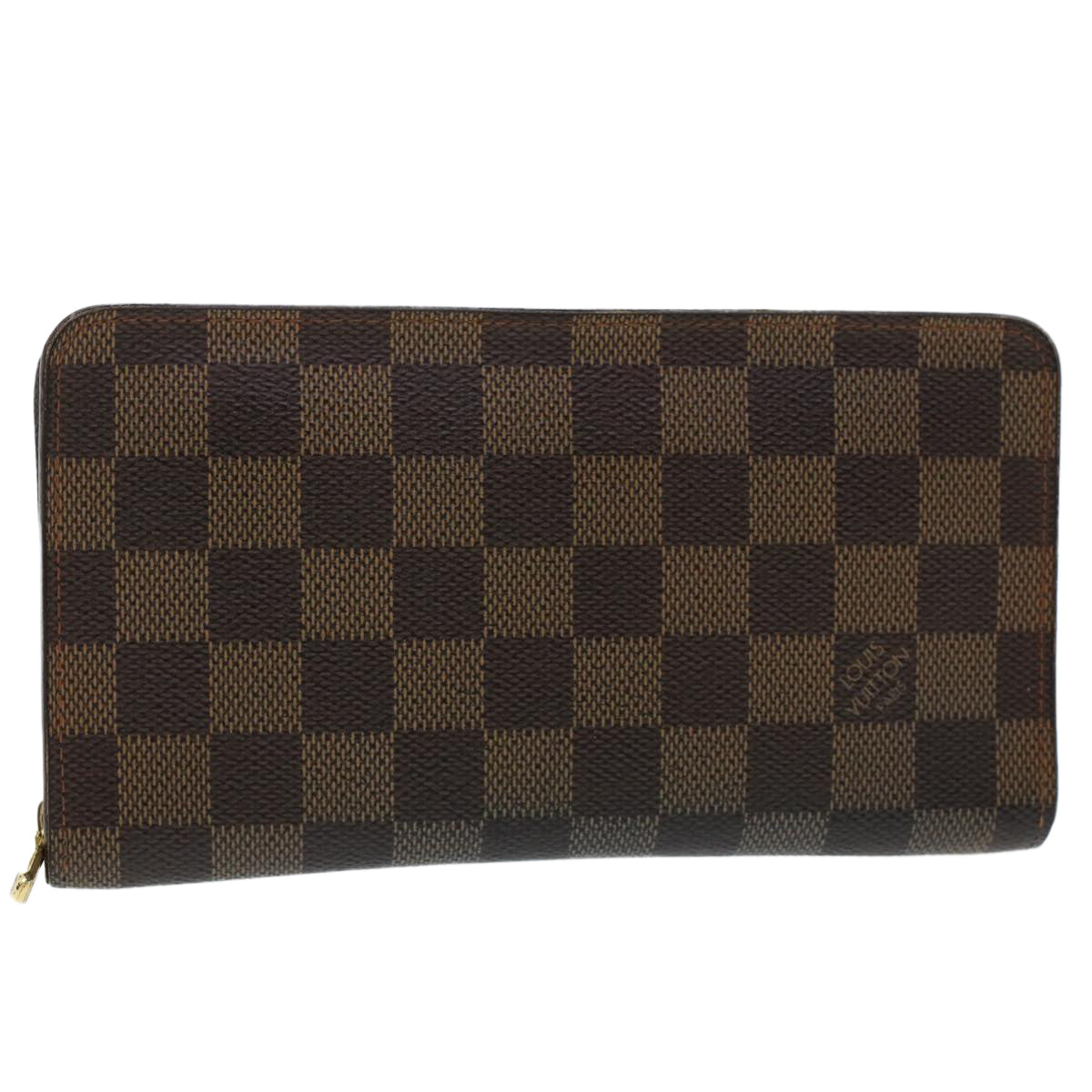 LOUIS VUITTON Damier Ebene Porte Monnaie Zip Long Wallet N61728 LV th3795