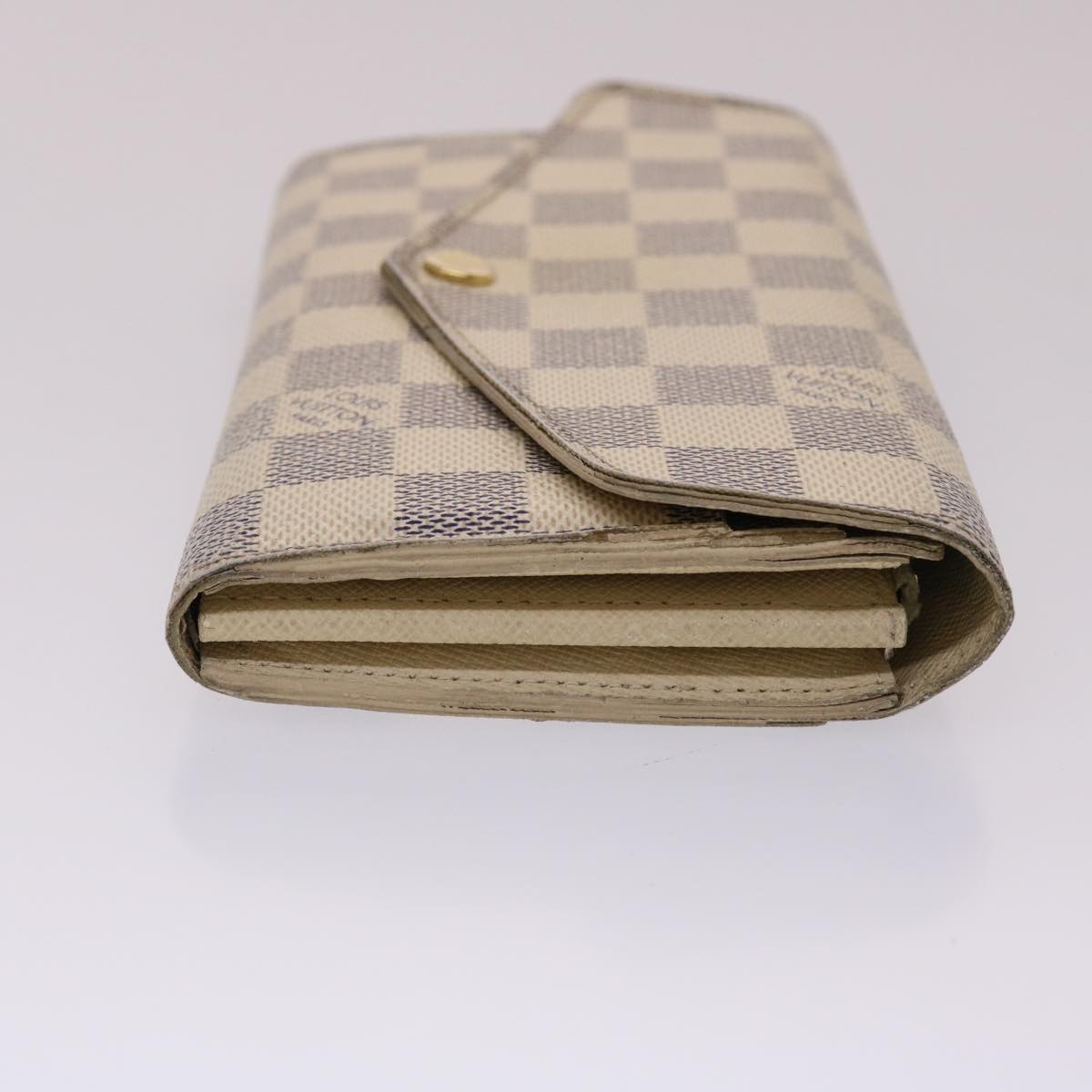 LOUIS VUITTON Damier Azur Portefeuille Sarah Long Wallet N63208 LV th3846