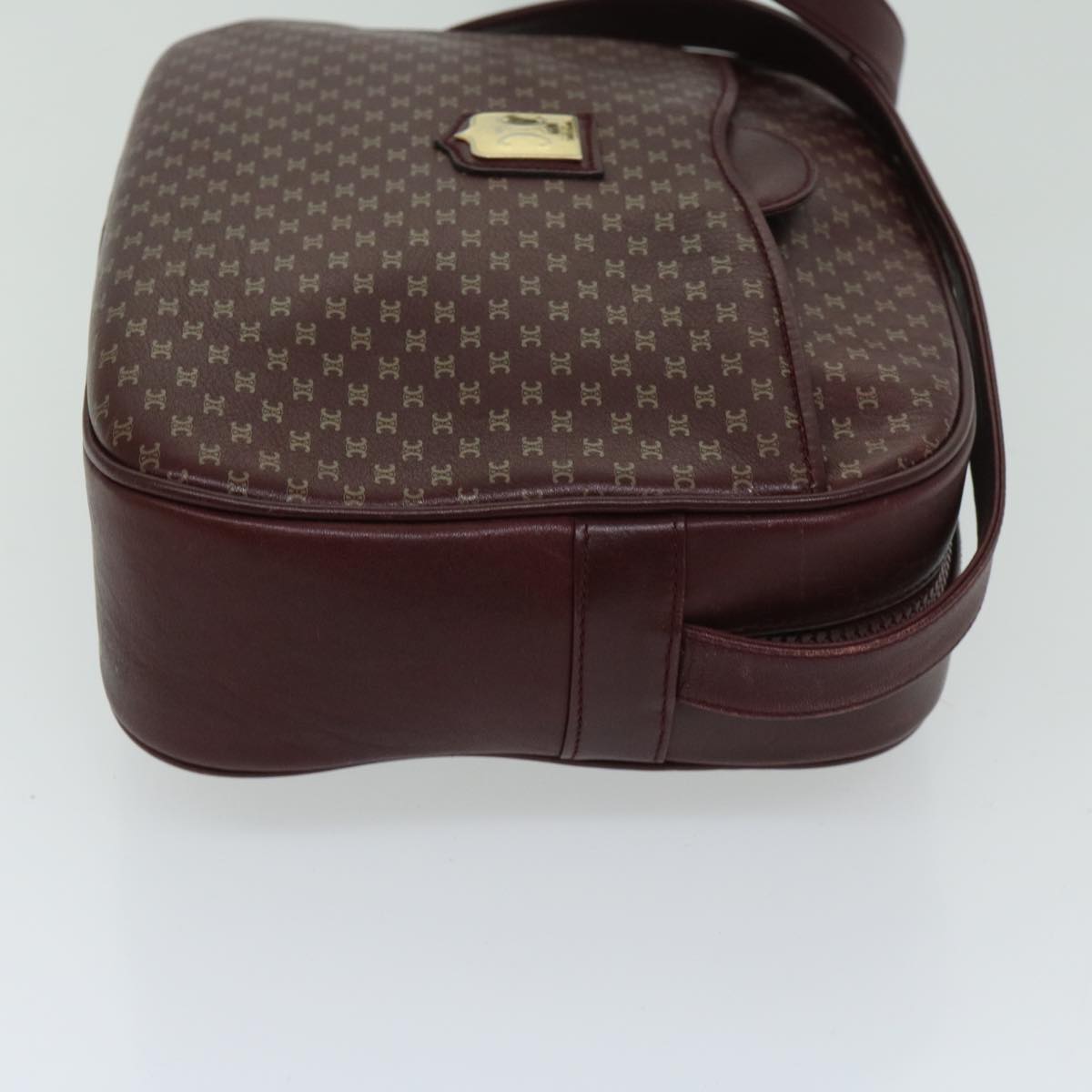 Luxury CELINE Shoulder Bag Leather Bordeaux th4687