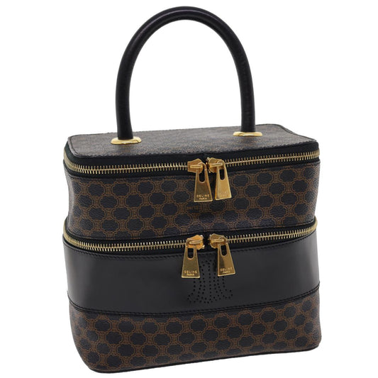 Luxury CELINE Macadam Canvas Vany Cosmetic Pouch Black 28799A