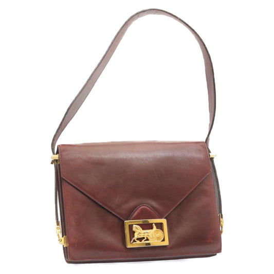 Luxury CELINE Horse Carriage Shoulder Bag Leather Bordeaux rd205