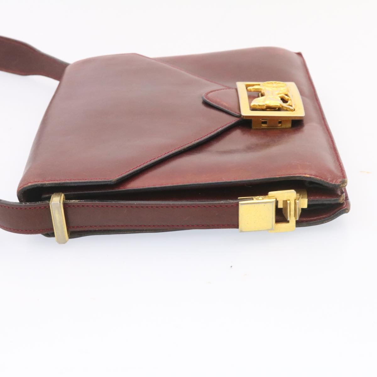 Luxury CELINE Horse Carriage Shoulder Bag Leather Bordeaux rd205