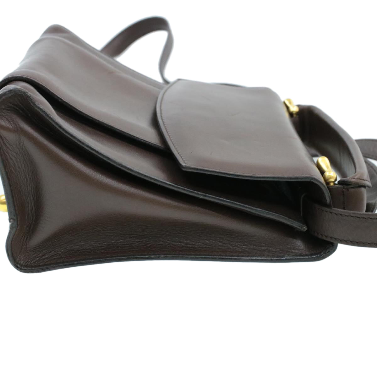 Luxury CELINE Hand Bag Leather 2way Brown rd530