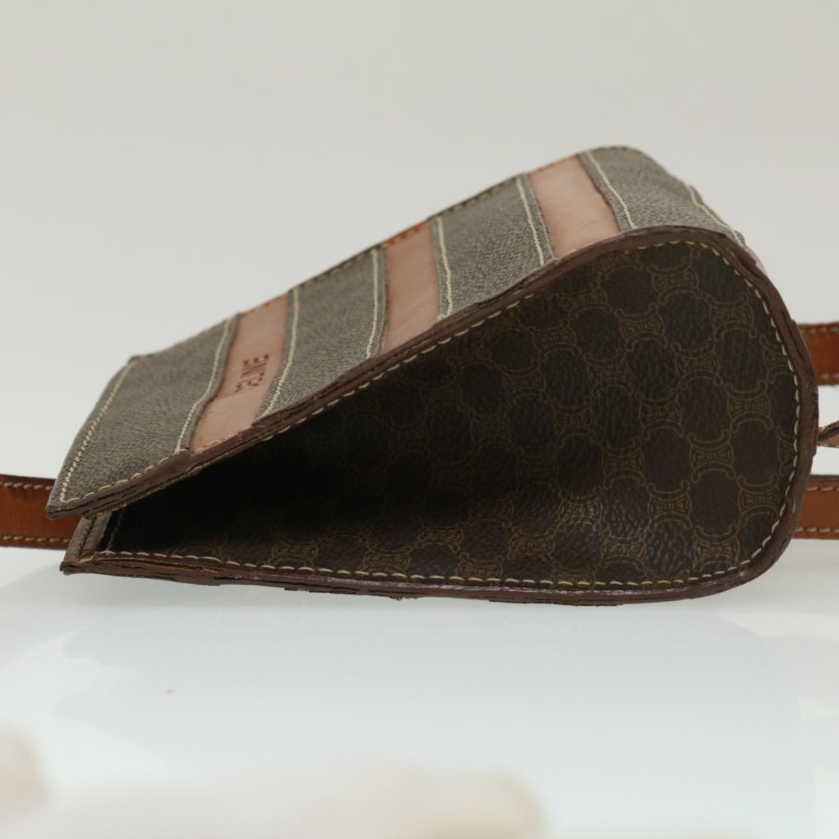 Luxury CELINE Macadam Canvas Backpack PVC Leather Brown 29642