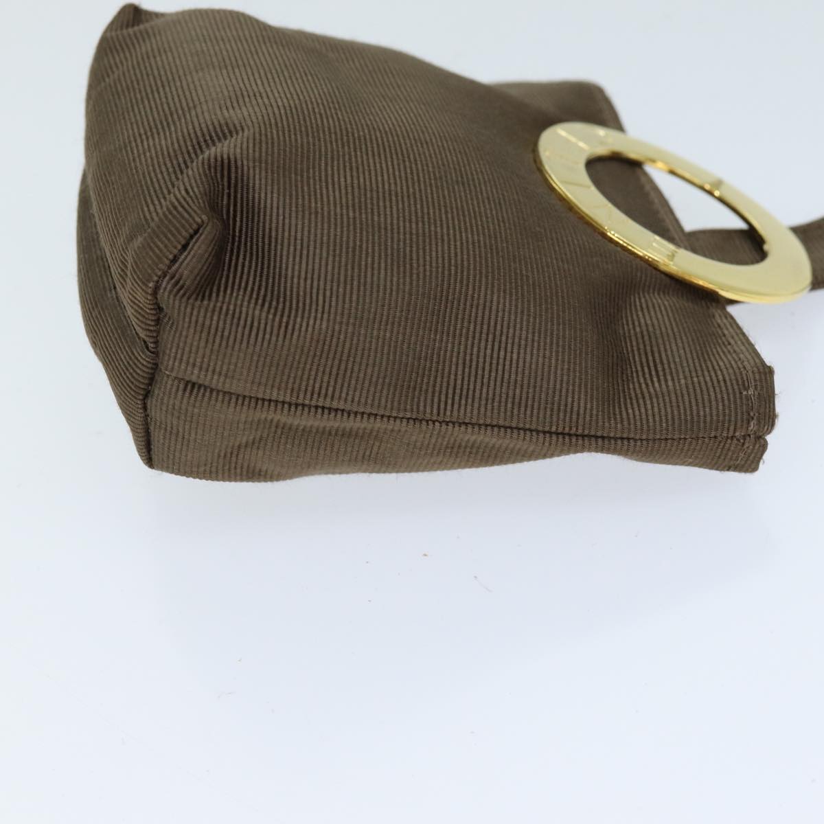 Luxury CELINE Circle Pouch Nylon Brown 12440