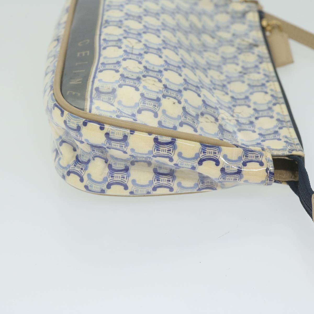 Luxury CELINE Macadam Canvas Accessory Pouch Blue ti1422