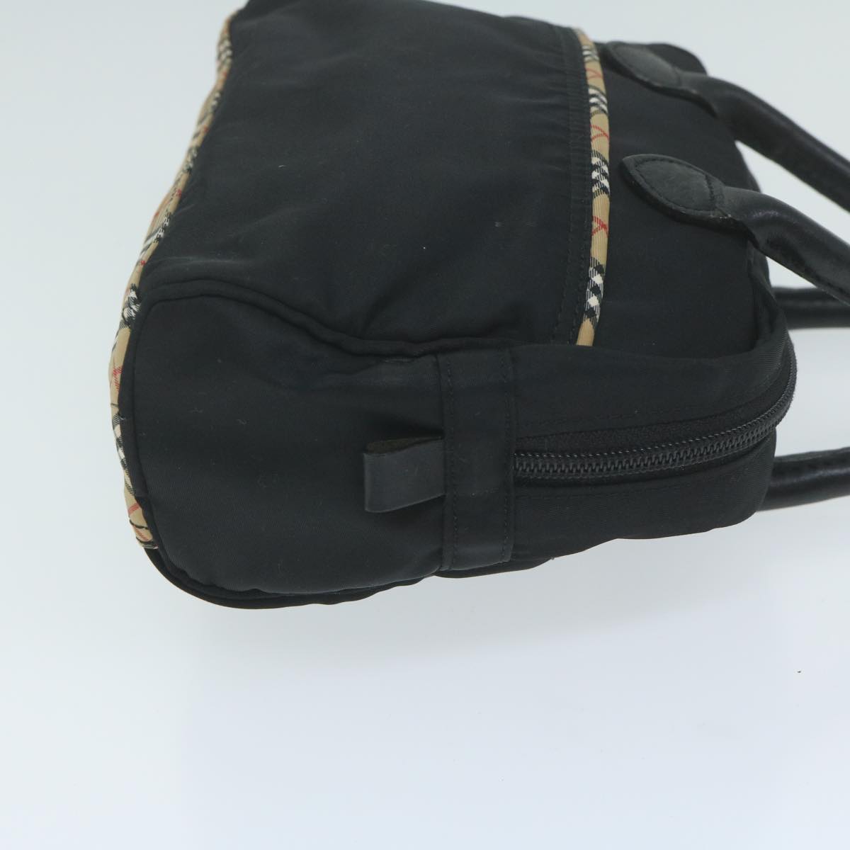 Burberry Hand Bag Nylon Black Auth ti1471