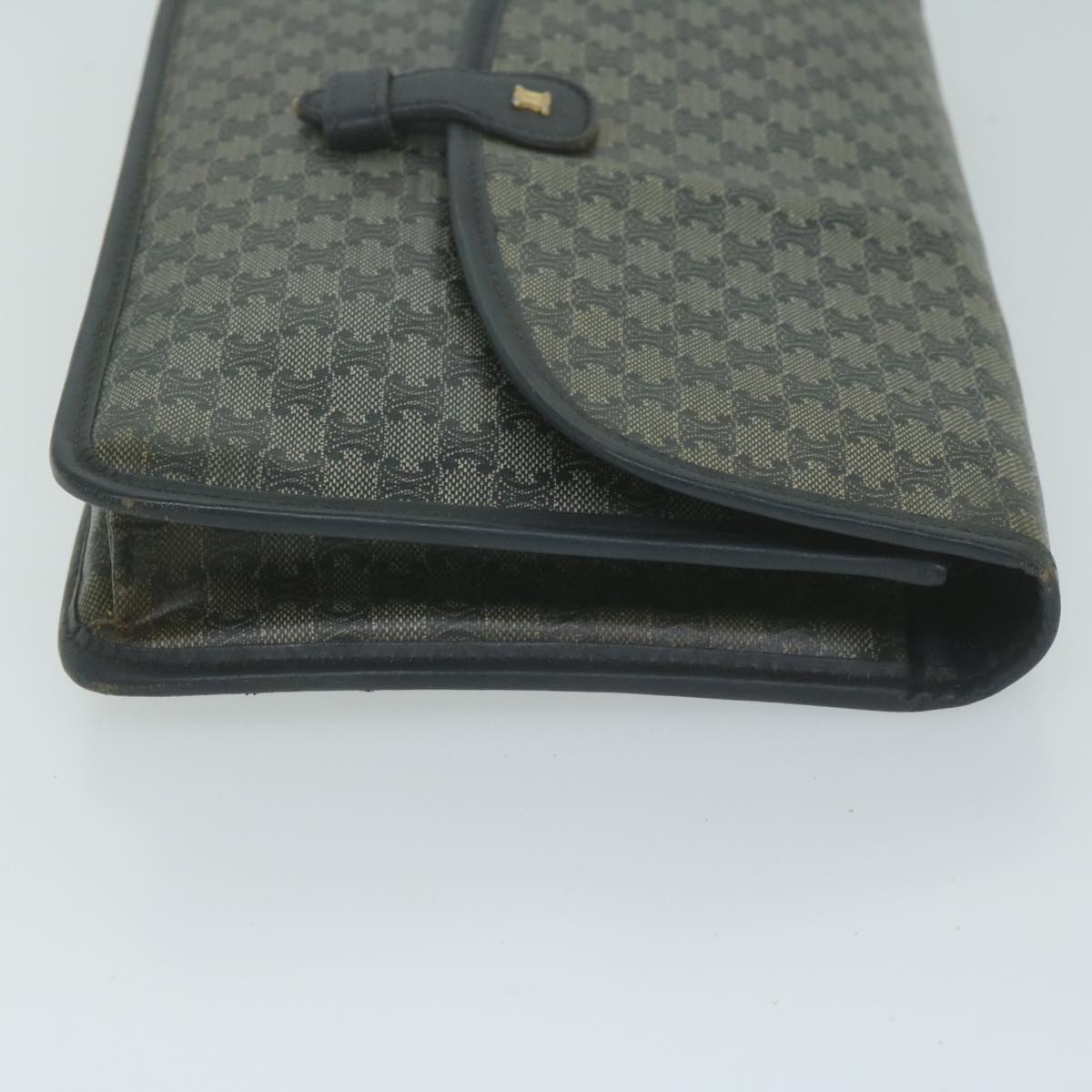 Luxury CELINE Macadam Canvas Shoulder Bag Coated Canvas Navy ti1495