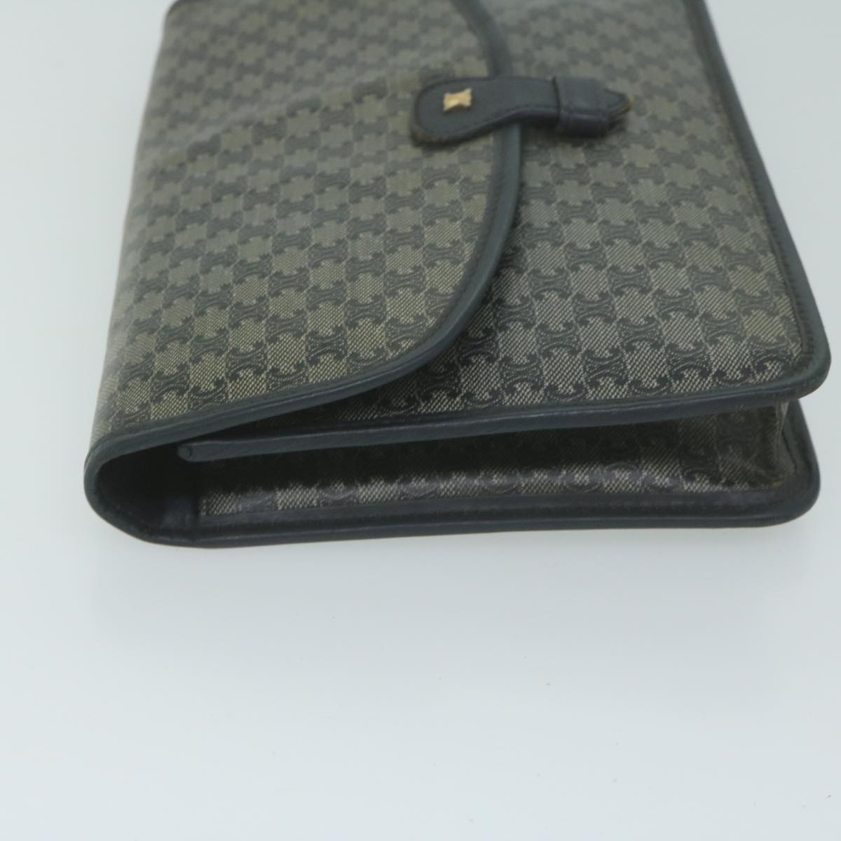 Luxury CELINE Macadam Canvas Shoulder Bag Coated Canvas Navy ti1495