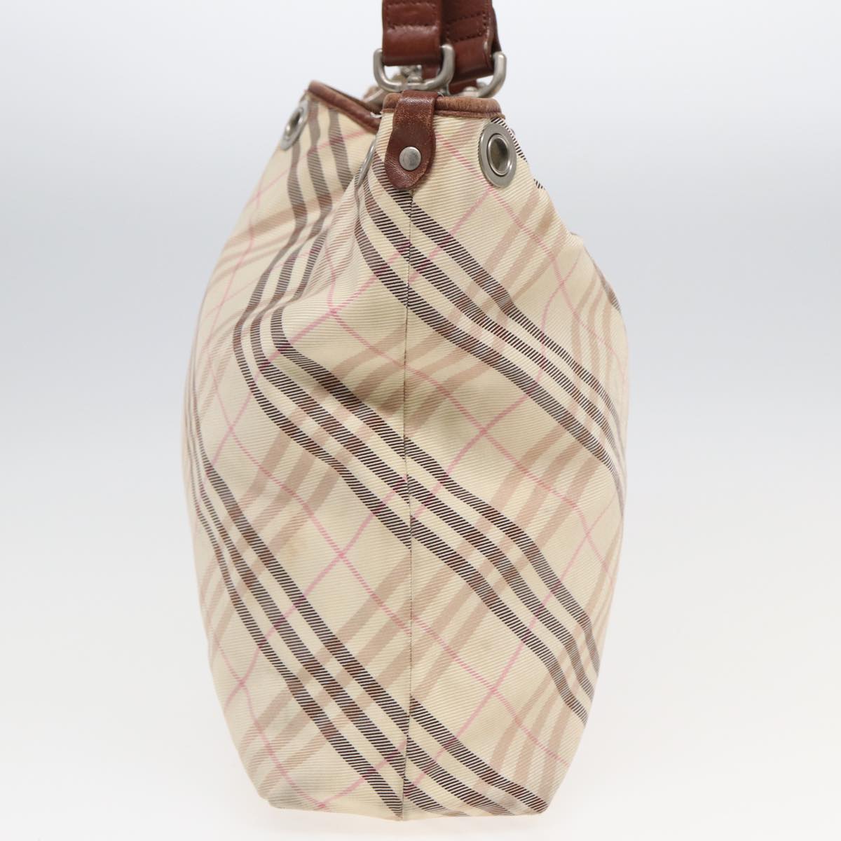 Burberry Nova Check Tote Bag Nylon Beige Pink Auth ti1804