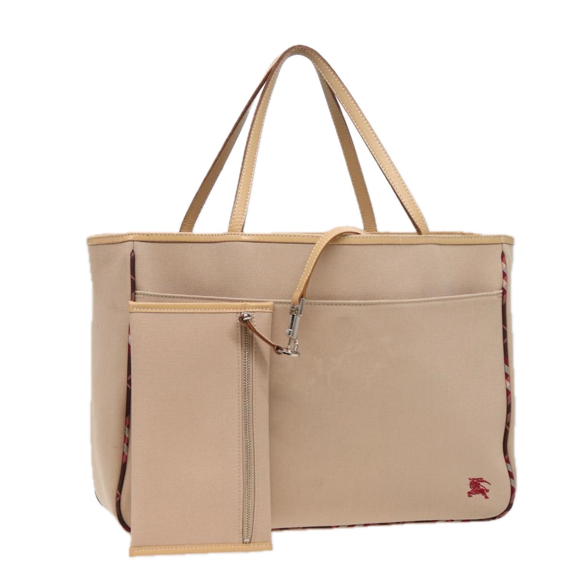 Burberry Nova Check Tote Bag Canvas Beige Auth ti1812