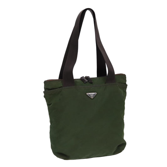 PRADA Tote Bag Nylon Khaki Brown Auth