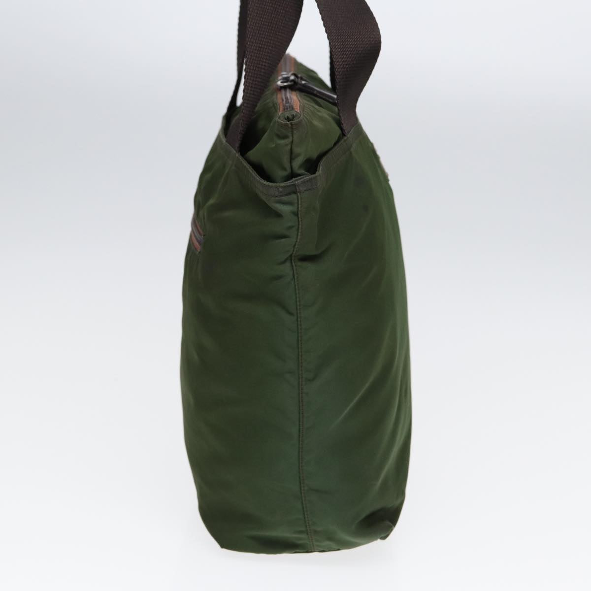 PRADA Tote Bag Nylon Khaki Brown Auth