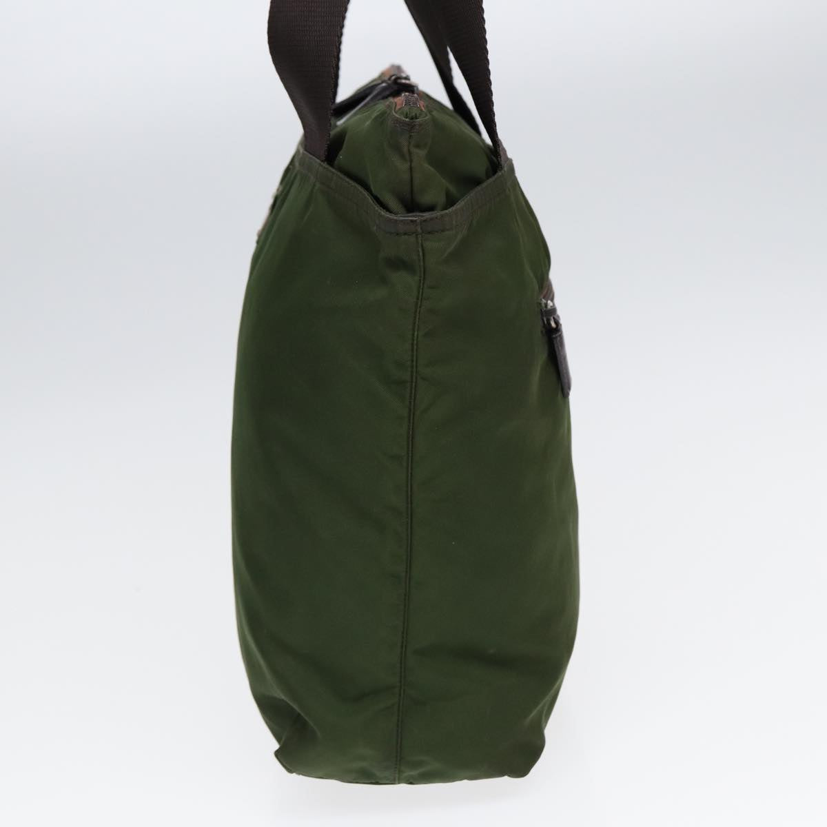 PRADA Tote Bag Nylon Khaki Brown Auth