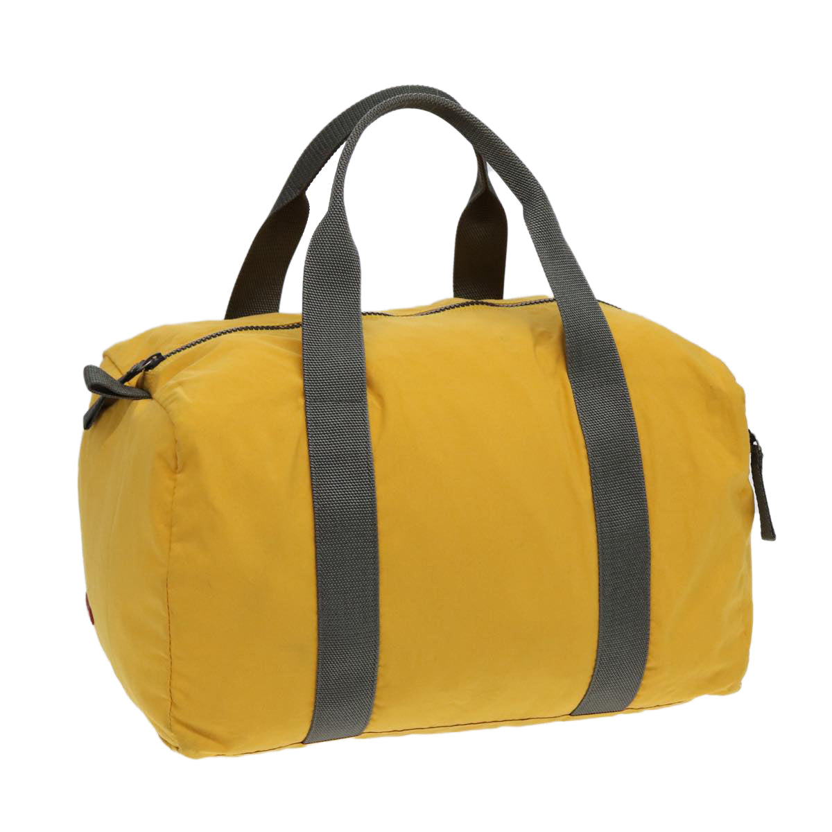PRADA Sports Boston Bag Nylon Yellow Gray Silver Auth