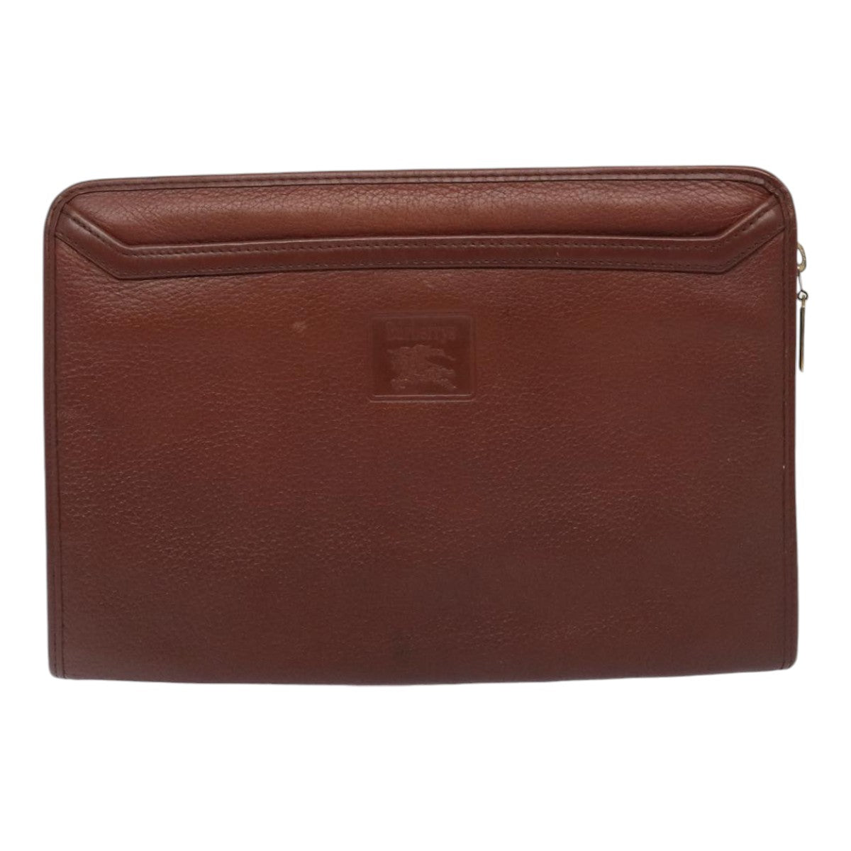 BurberrySs Clutch Bag Leather 2Set Brown Auth ti1987