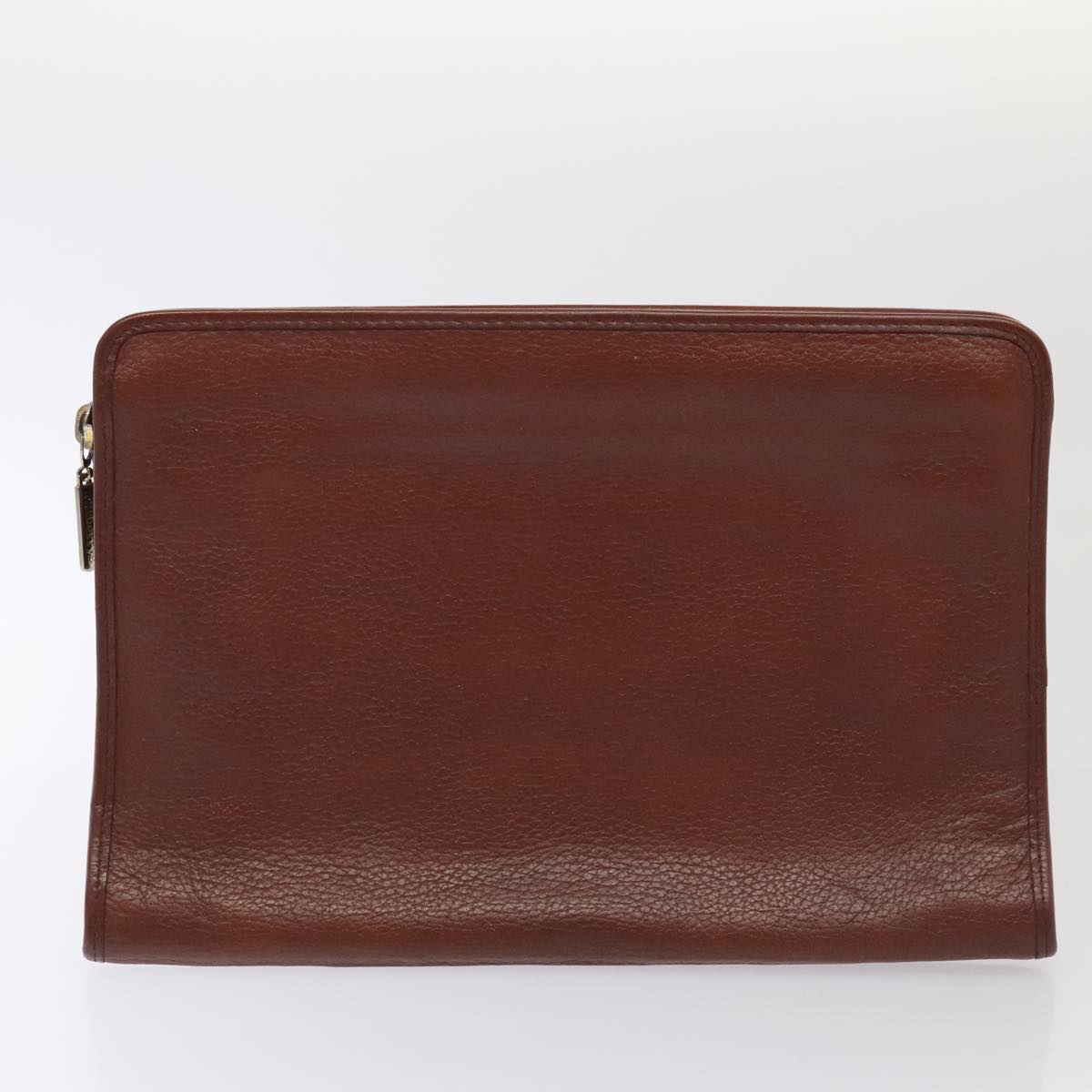 BurberrySs Clutch Bag Leather 2Set Brown Auth ti1987