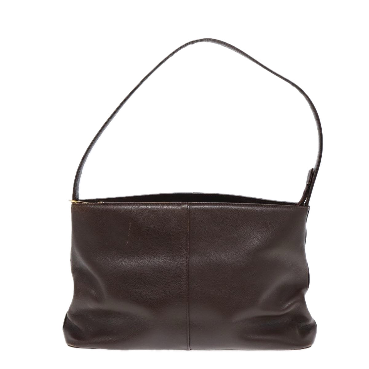 Burberry Shoulder Bag Leather Brown Gold Auth ti2038