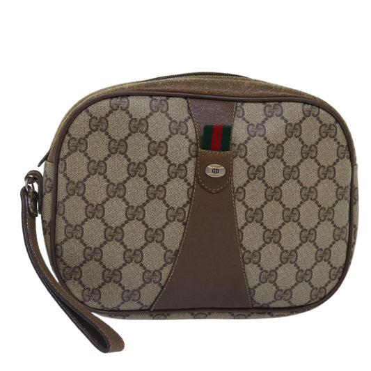 Gucci Leather Canvas Clutch