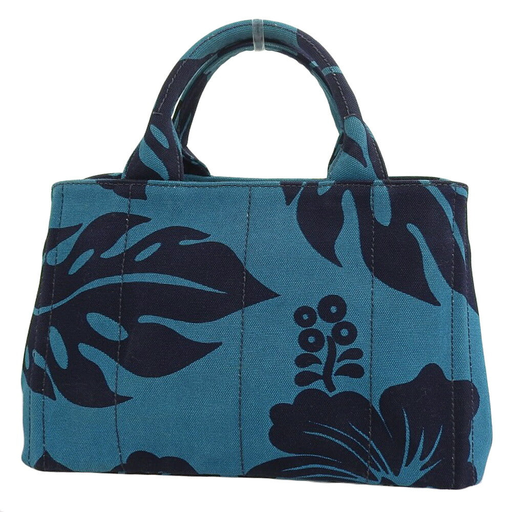 Prada Canvas Canapa Tote Turquoise Handbag