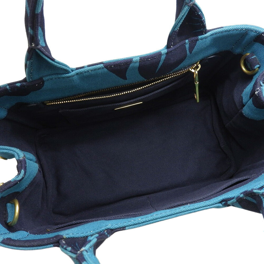 Prada Canvas Canapa Tote Turquoise Handbag