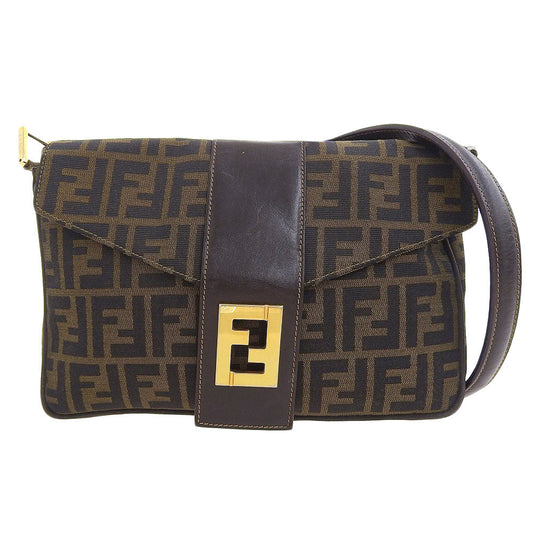 Fendi Canvas Leather Shoulder Bag