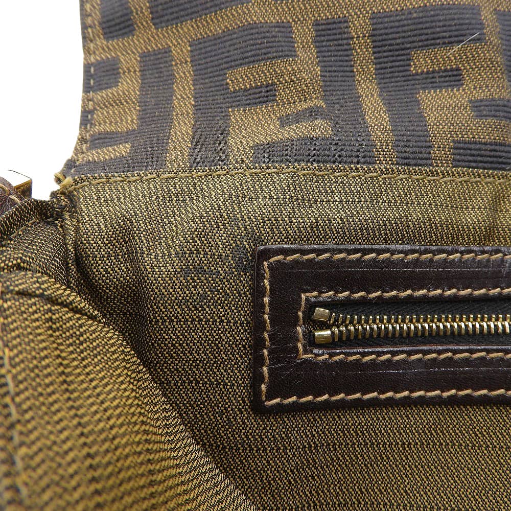 Fendi Canvas Leather Shoulder Bag