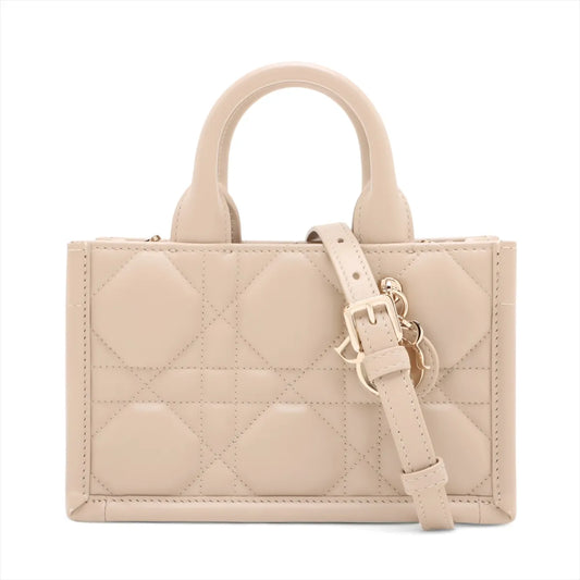 Christian Dior Beige Macrocannage Leather Mini Dior Book Tote Bag [Clearance Sale]