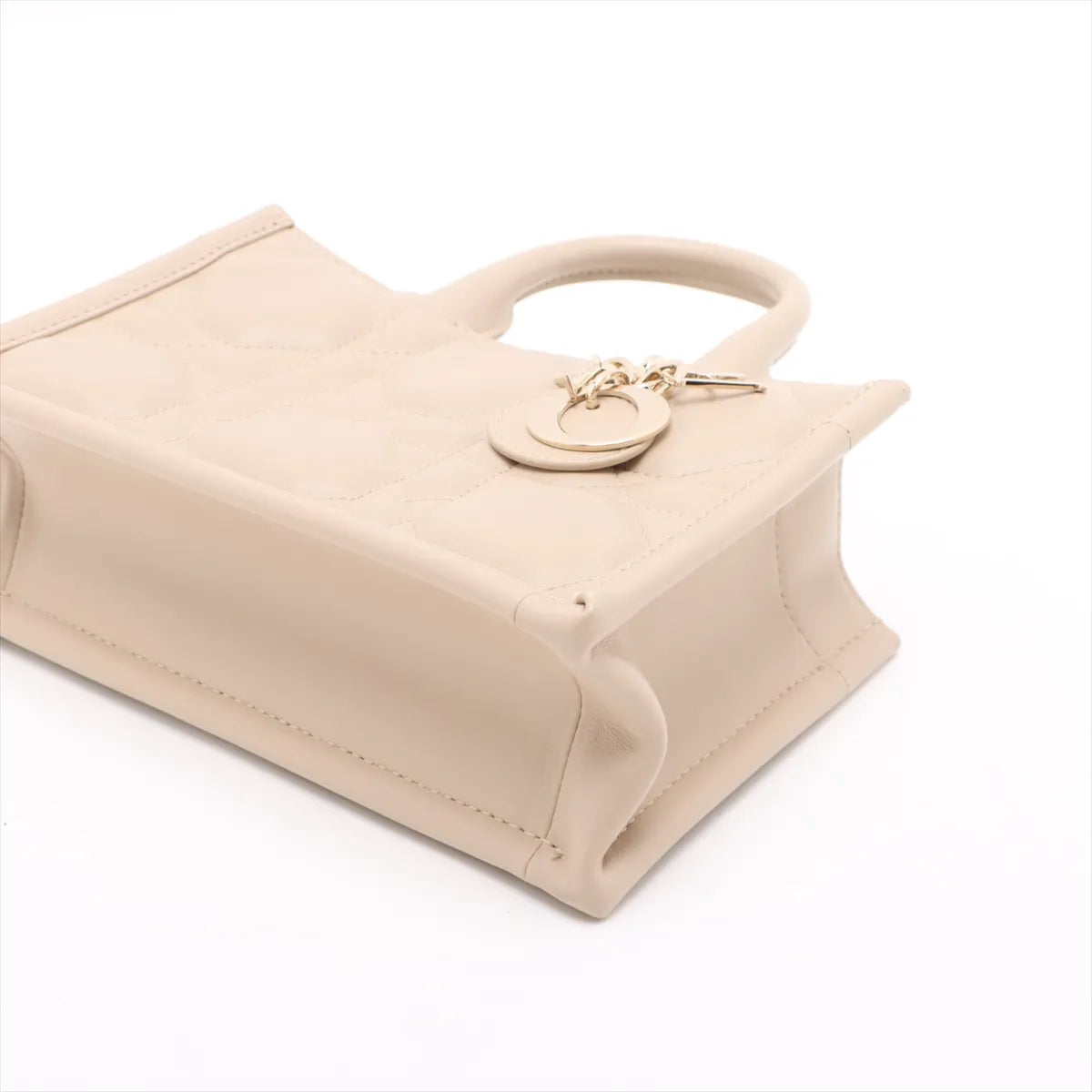 Christian Dior Beige Macrocannage Leather Mini Dior Book Tote Bag [Clearance Sale]