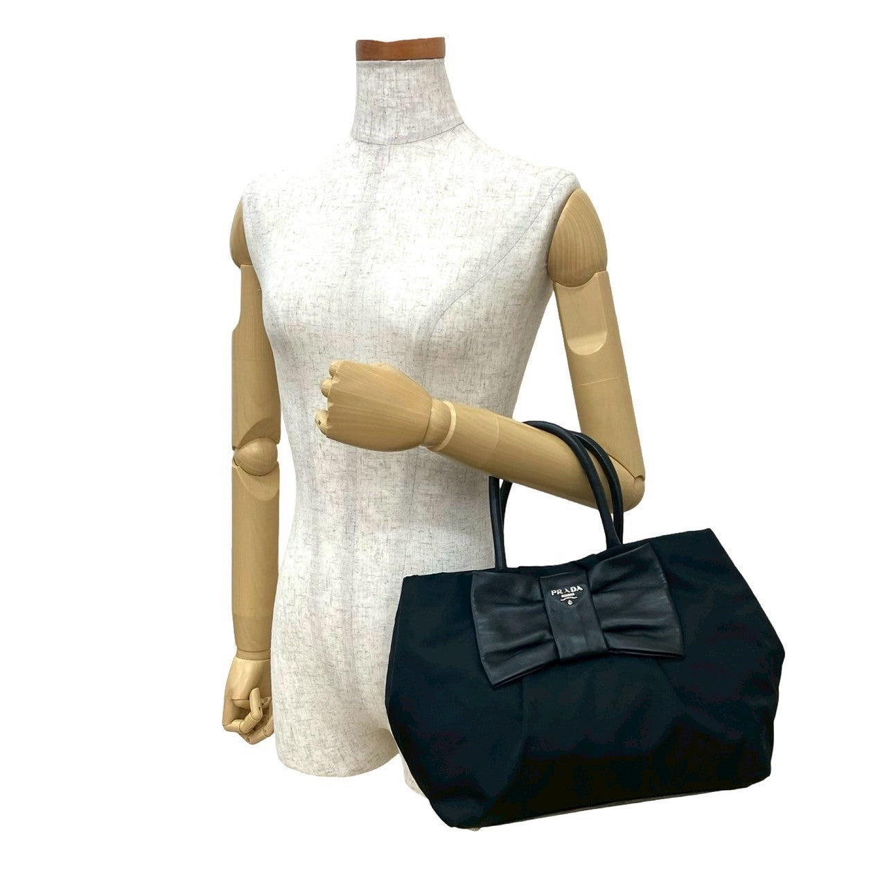 Prada Nylon Leather Handbag